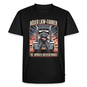 Camionneurs : parce que les répartiteurs ont aussi besoin de héros - T-shirt Premium bio Homme - noir - Devant - Nico (187cm)