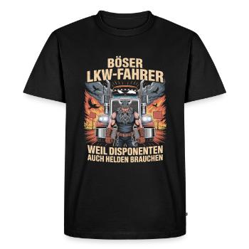 Camionneurs : parce que les répartiteurs ont aussi besoin de héros - T-shirt Premium bio Homme - noir - Devant - Nico (187cm)
