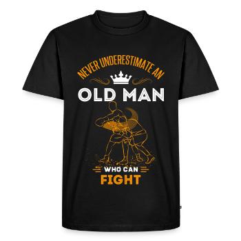 Vieil homme boxe boxeur grand-père idée cadeau vieil homme - T-shirt Premium bio Homme - noir - Devant - Nico (187cm)