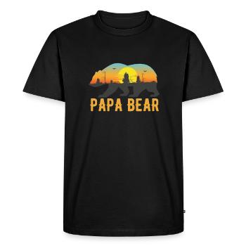 Papa Bear - Conception graphique de cadeau de fête des pères cool - T-shirt Premium bio Homme - noir - Devant - Nico (187cm)