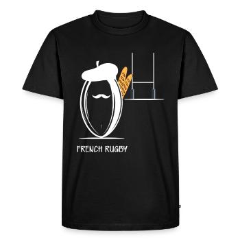 French Rugby - Men's Premium Organic T-Shirt - black - Front - Nico (187cm)