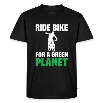 Faites du vélo pour une planète verte - T-shirt Premium bio Homme - noir - Devant - Nico (187cm)