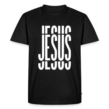 Jésus - T-shirt Premium bio Homme - noir - Devant - Nico (187cm)