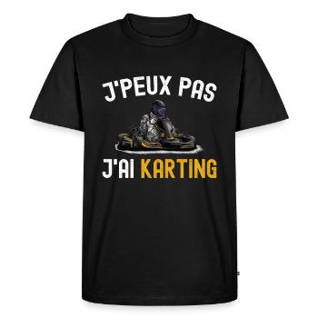 J'Peux Pas J'ai Karting Cadeau Kart Humour Pilote - T-shirt Premium bio Homme - noir - Devant - Nico (187cm)