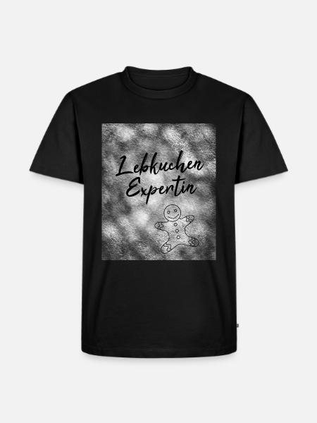 Weihnachten Lebkuchen Expertin - Männer Premium Bio T-Shirt - Schwarz