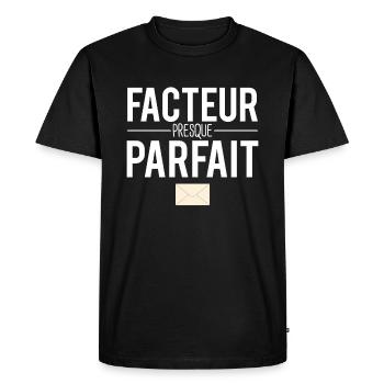 Facteur presque parfait métier facteur humour - T-shirt Premium bio Homme - noir - Devant - Nico (187cm)