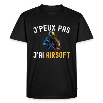 J'Peux Pas J'ai Airsoft Humour Softair Cadeau Fan - T-shirt Premium bio Homme - noir - Devant - Nico (187cm)