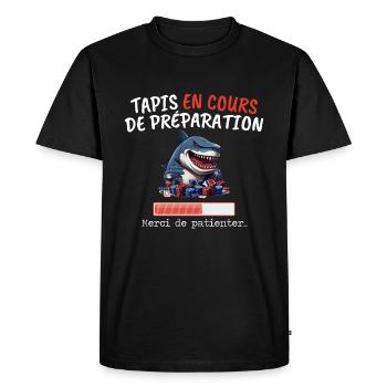 Tapis En Cours Poker Humour Joueur Requin Jeton - T-shirt Premium bio Homme - noir - Devant - Nico (187cm)