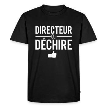 Directeur qui déchire meilleur directeur humour - T-shirt Premium bio Homme - noir - Devant - Nico (187cm)