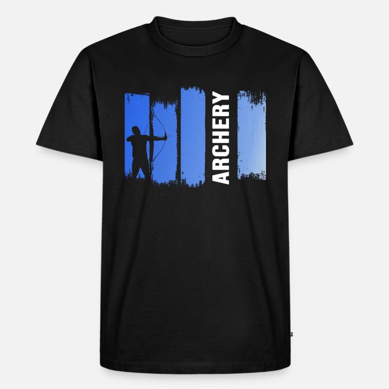 Bogensport Bogen "archery" Bogenparcours - Männer Premium Bio T-Shirt - Schwarz
