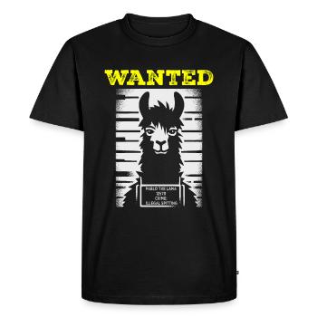 Wanted: The Notorious Llama - Men's Premium Organic T-Shirt - black - Front - Nico (187cm)
