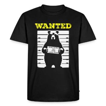 Recherché : Ours brun hors-la-loi - T-shirt Premium bio Homme - noir - Devant - Nico (187cm)