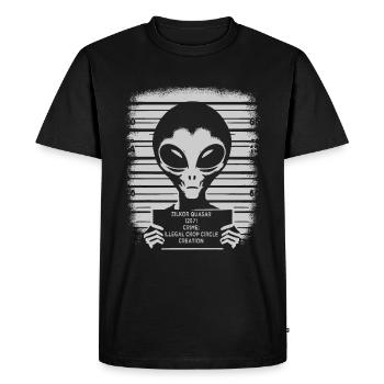 Photo d’identité judiciaire extraterrestre - T-shirt Premium bio Homme - noir - Devant - Nico (187cm)