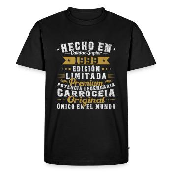 Fabriqué en 1999 Cadeau d’anniversaire vintage - T-shirt Premium bio Homme - noir - Devant - Nico (187cm)