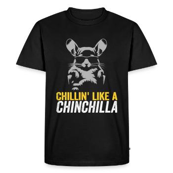 Chillin' Like a Chinchilla Fun Relax Design - Men's Premium Organic T-Shirt - black - Front - Nico (187cm)