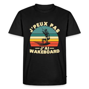 Je peux pas J'ai Wakeboard Humour cadeau - T-shirt Premium bio Homme - noir - Devant - Nico (187cm)