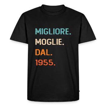 Wife since 1955 - Men's Premium Organic T-Shirt - black - Front - Nico (187cm)