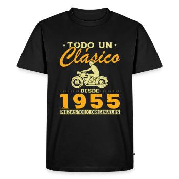 Biker A Classic Born In 1955 - Men's Premium Organic T-Shirt - black - Front - Nico (187cm)