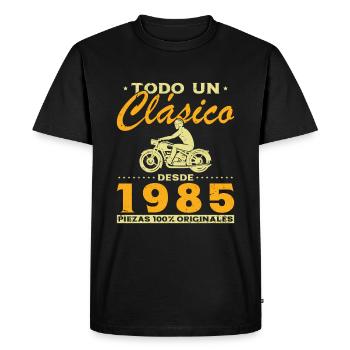 Biker A Classic Born In 1985 - Men's Premium Organic T-Shirt - black - Front - Nico (187cm)
