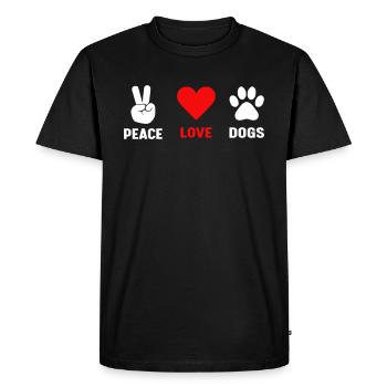 Chiens de paix et d’amour - T-shirt Premium bio Homme - noir - Devant - Nico (187cm)