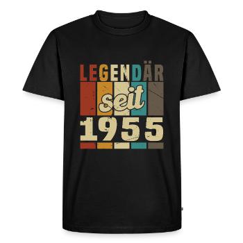 Légende depuis 1955 - T-shirt Premium bio Homme - noir - Devant - Nico (187cm)