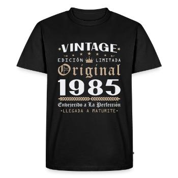 1985 Vintage Retro Regalo de cumpleaños - T-shirt Premium bio Homme - noir - Devant - Nico (187cm)