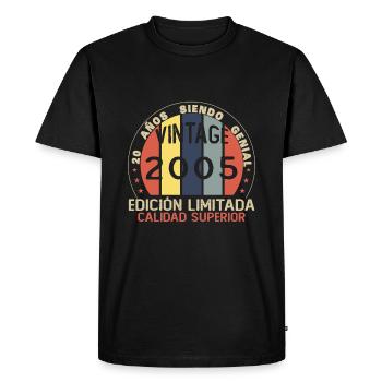 20 Years Birthday Gift Made In 2005 - Men's Premium Organic T-Shirt - black - Front - Nico (187cm)