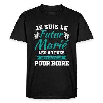 Je suis le futur marié humour cadeau futur marié - T-shirt Premium bio Homme - noir - Devant - Nico (187cm)