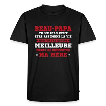 Step-dad not given life but made better - Men's Premium Organic T-Shirt - black - Front - Nico (187cm)