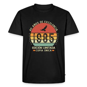 40 ans 1985 Vintage Cadeau d’Anniversaire - T-shirt Premium bio Homme - noir - Devant - Nico (187cm)