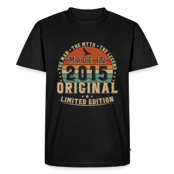 10 Ans 2015 Vintage Retro Cadeau D’anniversaire - T-shirt Premium bio Homme - noir - Devant - Nico (187cm)