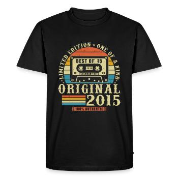 10 Ans 2015 Vintage Retro Cadeau D’anniversaire - T-shirt Premium bio Homme - noir - Devant - Nico (187cm)