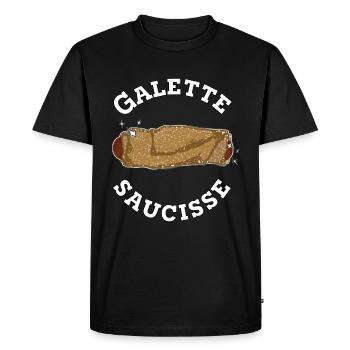 saucisse bretonne - T-shirt Premium bio Homme - noir - Devant - Nico (187cm)