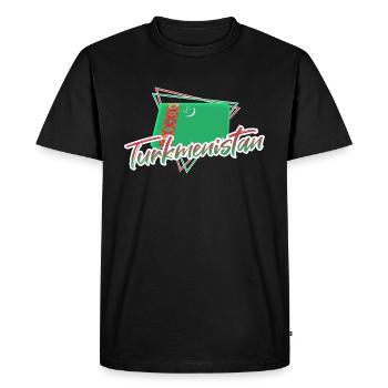 Turkménistan - T-shirt Premium bio Homme - noir - Devant - Nico (187cm)