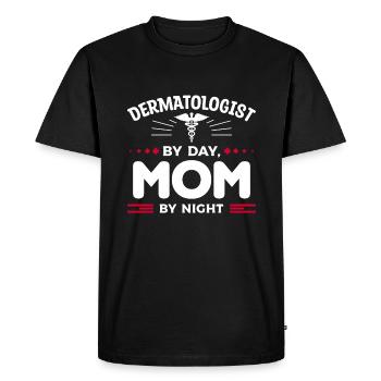 Dermatologue le jour Maman la nuit Dermatologie - T-shirt Premium bio Homme - noir - Devant - Nico (187cm)