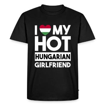 J’aime ma petite amie hongroise chaude - T-shirt Premium bio Homme - noir - Devant - Nico (187cm)