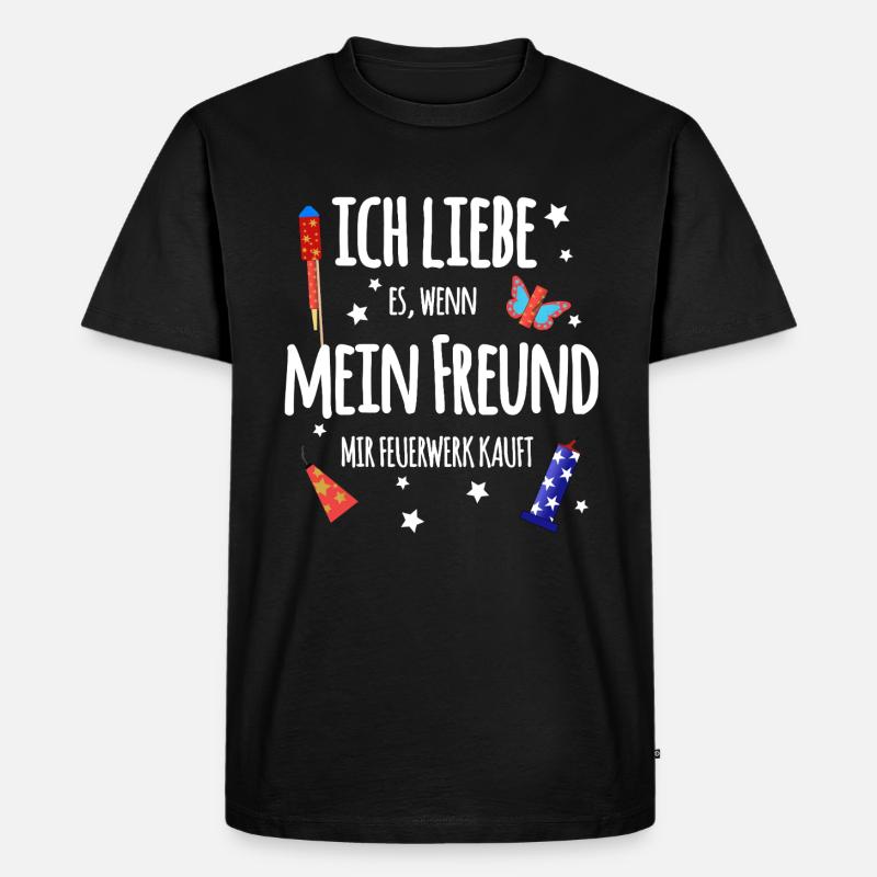 Pyro Freund - Männer Premium Bio T-Shirt - Schwarz