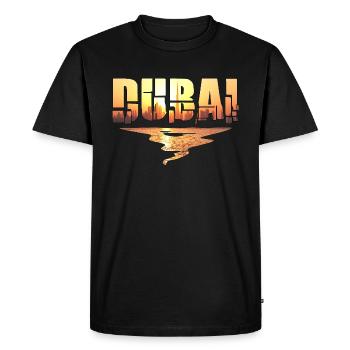 Dubai Skyline T-Shirt Sunset Burj Khalifa - Men's Premium Organic T-Shirt - black - Front - Nico (187cm)