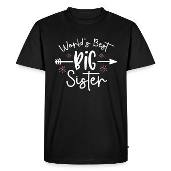 Sœur - World's best big sister, arrow - T-shirt Premium bio Homme - noir - Devant - Nico (187cm)