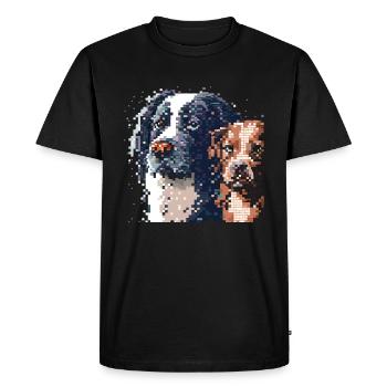Dogs in pixel art - Men's Premium Organic T-Shirt - black - Front - Nico (187cm)