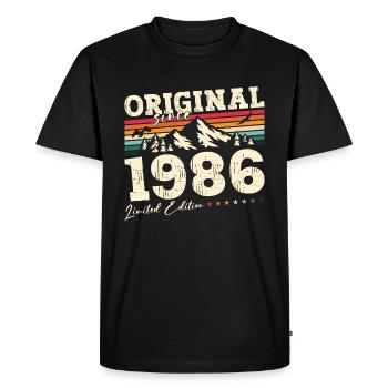 38ème anniversaire Original Juin 1986 Millésime 1986 - T-shirt Premium bio Homme - noir - Devant - Nico (187cm)