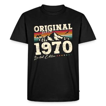 55ème Anniversaire Légendaire Juin 1970 Millésime 1970 - T-shirt Premium bio Homme - noir - Devant - Nico (187cm)
