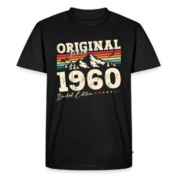 65e anniversaire Original juin 1960 Né en 1960 - T-shirt Premium bio Homme - noir - Devant - Nico (187cm)