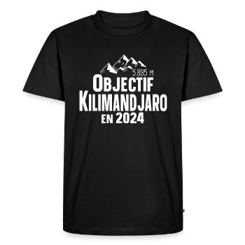 Kilimandjaro 2024 Montagne Tanzanie Afrique - T-shirt Premium bio Homme - noir - Devant - Nico (187cm)