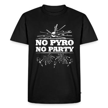 No Pyro No Party - Men's Premium Organic T-Shirt - black - Front - Nico (187cm)