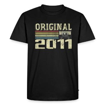 2011 Fêtes D’anniversaire - Cadeau Retro 2011 - T-shirt Premium bio Homme - noir - Devant - Nico (187cm)
