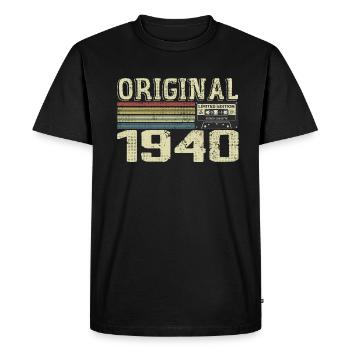 1940 Fêtes D’anniversaire - Cadeau Retro 1940 - T-shirt Premium bio Homme - noir - Devant - Nico (187cm)