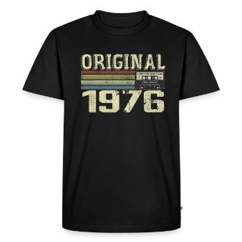 1976-Geburtstagsfeiern - Retro-1976-Geschenk - Männer Premium Bio T-Shirt - Schwarz - Vorne - Nico (187cm)