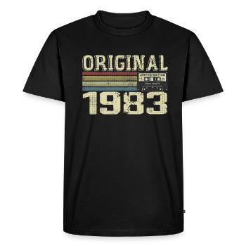 1983 Birthday Parties - Retro 1983 Gift - Men's Premium Organic T-Shirt - black - Front - Nico (187cm)
