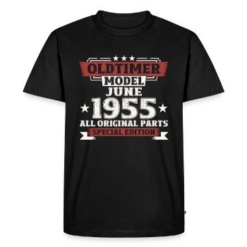 Millésime juin 1955 Millésime 1955 69e anniversaire 55 - T-shirt Premium bio Homme - noir - Devant - Nico (187cm)